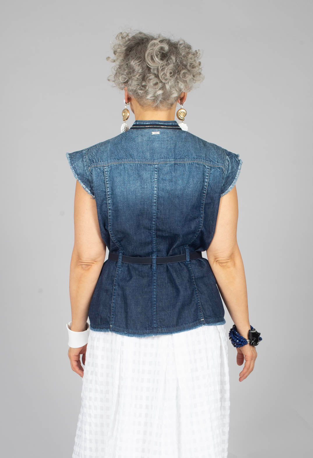 Raise Up Waistcoat in Denim Blue
