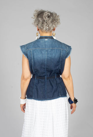 Raise Up Waistcoat in Denim Blue