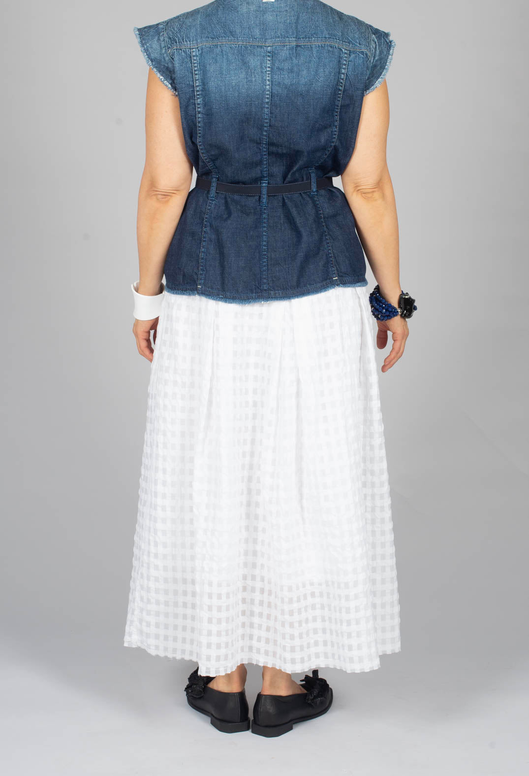 Gathered Skirt in White
