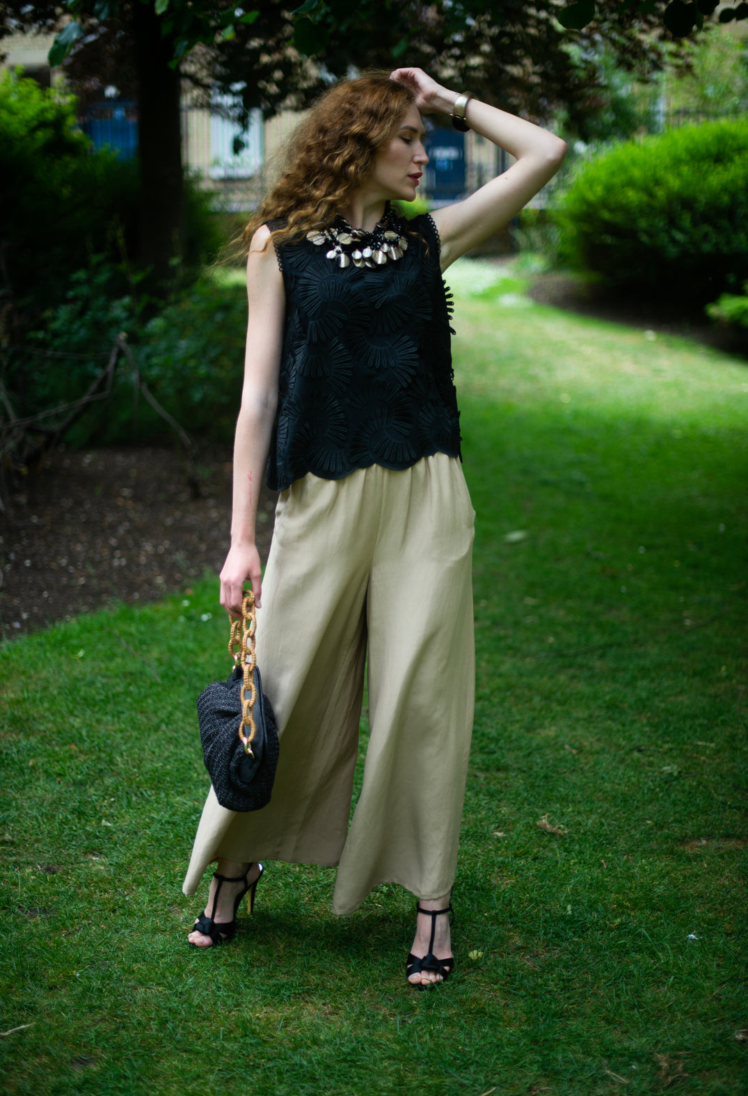 Fedra Flared Trousers in Cafe Au Lait