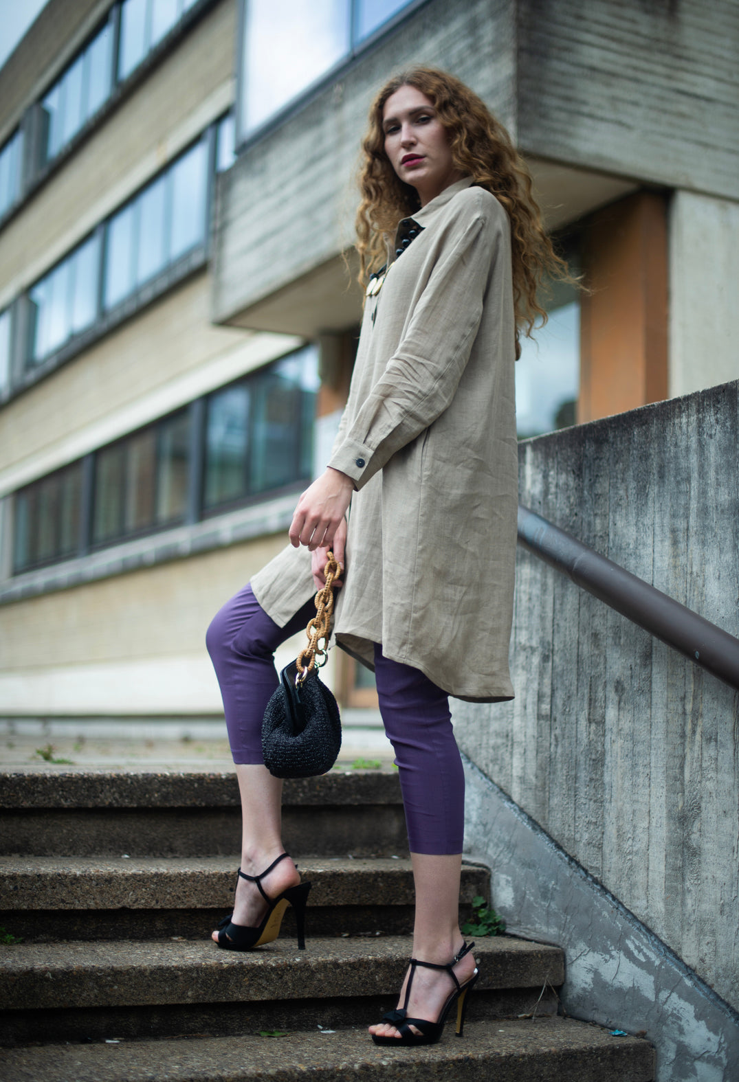 Shirt Dress in Taupe