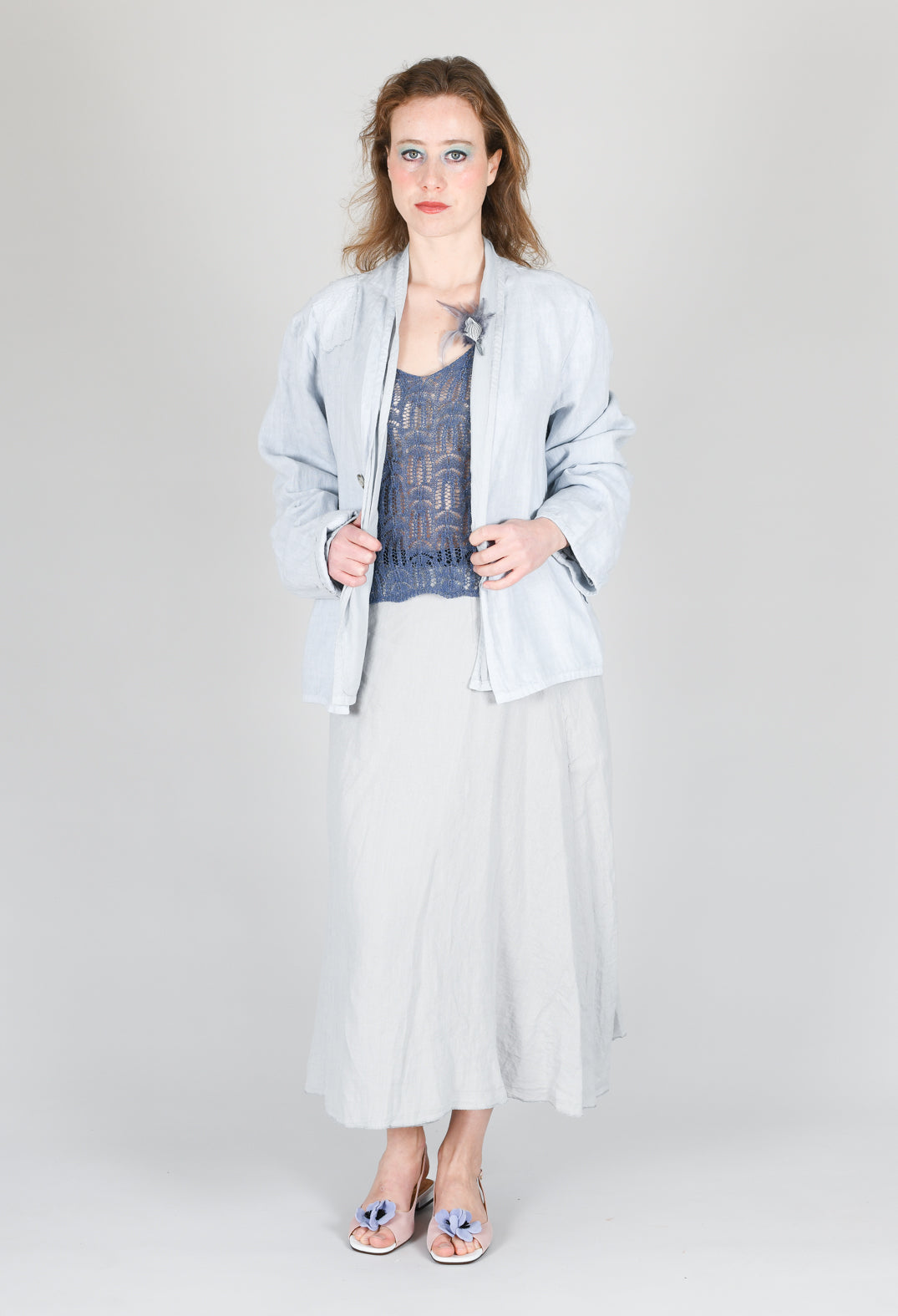 Textured Jacket in Original Cool Blue