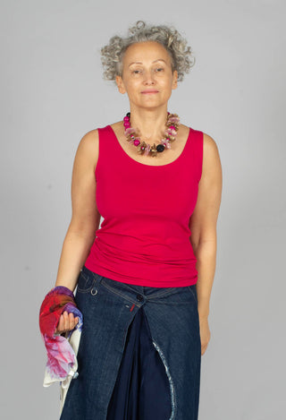 Anais T-Shirt Vest in Raspberry