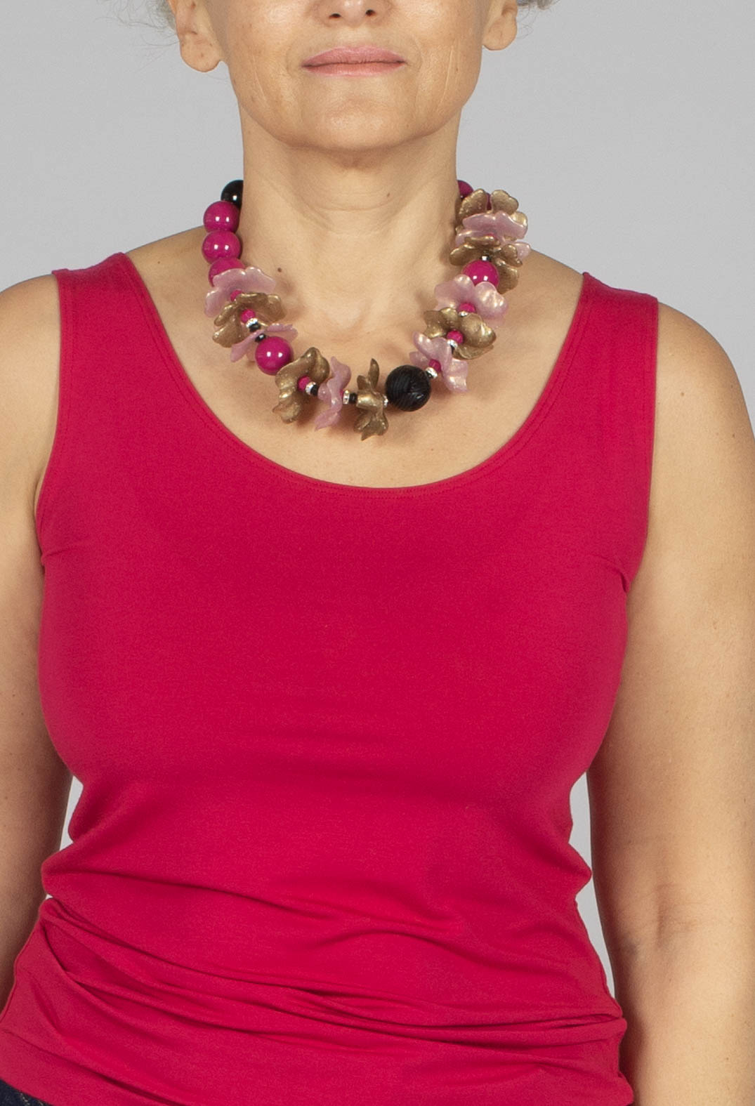 Anais T-Shirt Vest in Raspberry