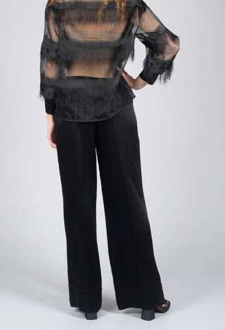 Aura Satin Trousers in Black