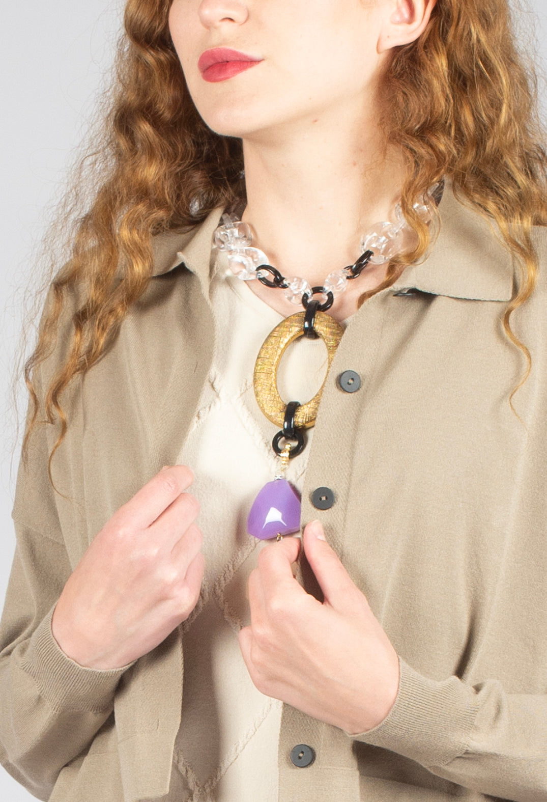 Cropped Cardigan in Taupe