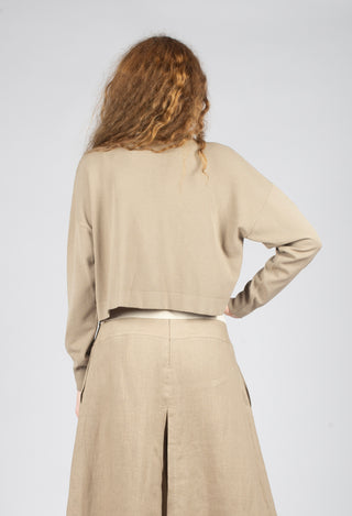 Cropped Cardigan in Taupe