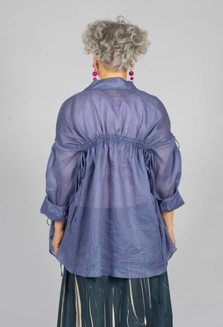 Ruched Shirt in Indigo
