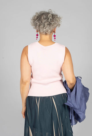 Knit Top with Crystals in Flamingo