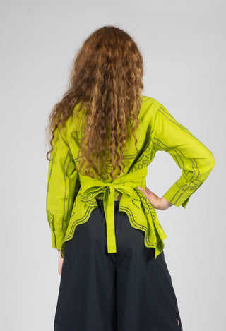 Ellide Broderie Anglaise Shirt in Wasabi