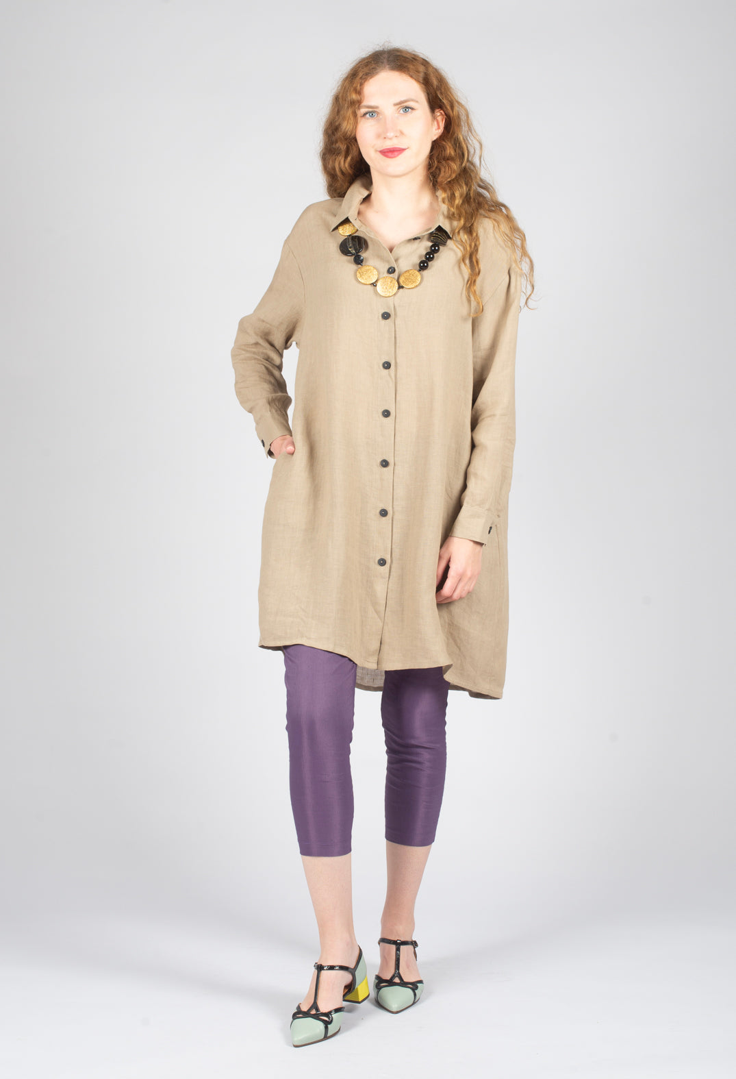 Shirt Dress in Taupe