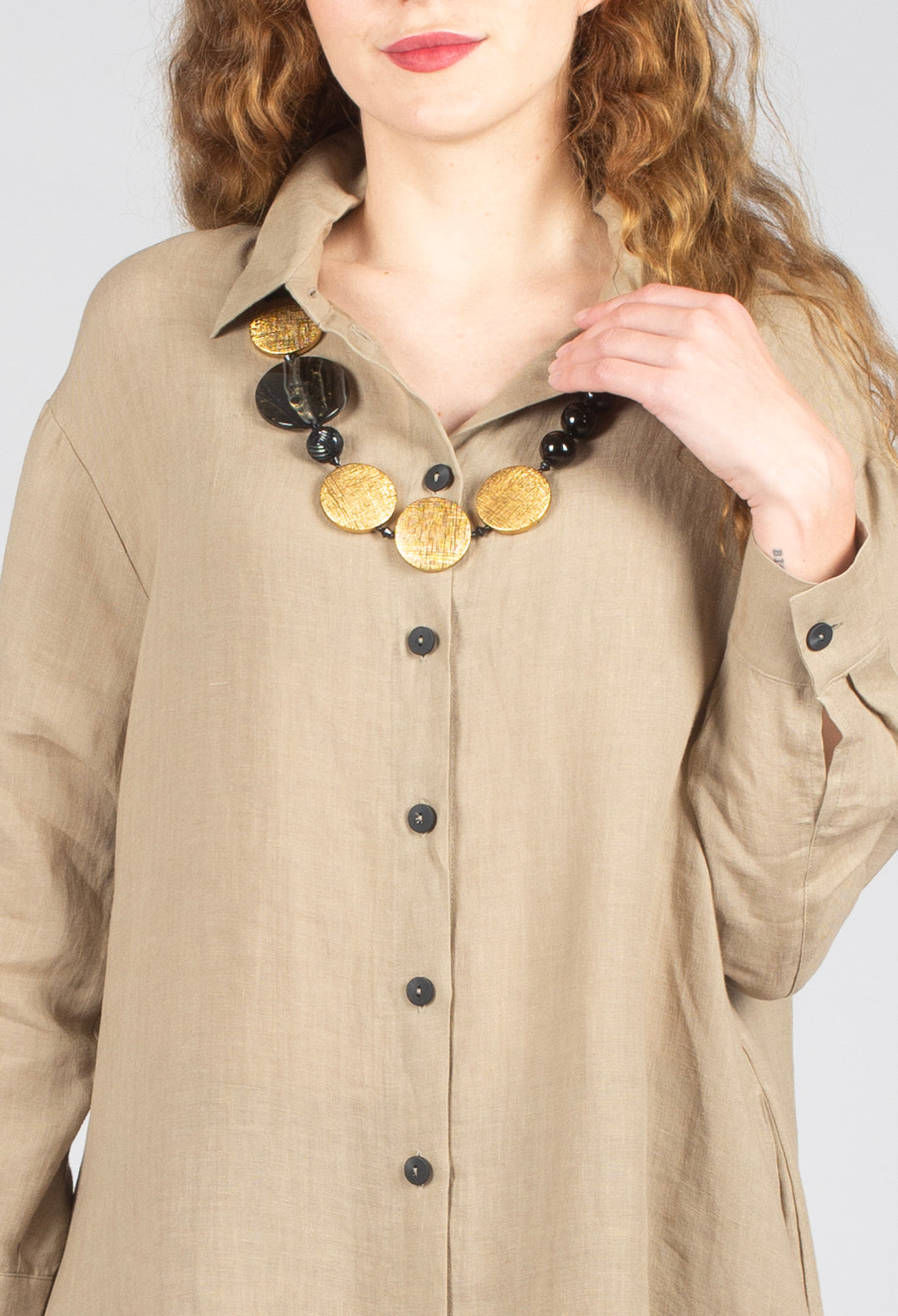 Shirt Dress in Taupe