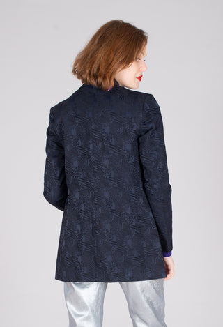 Jacquard Double Breasted Jacket in Navy