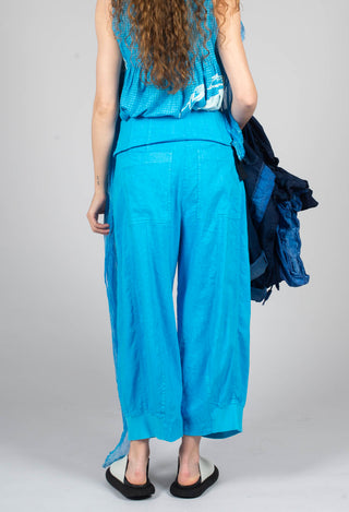 Trousers with Fold Over Waistband in Malibu