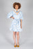 Holly Short Belted Dress in Blu Panna
