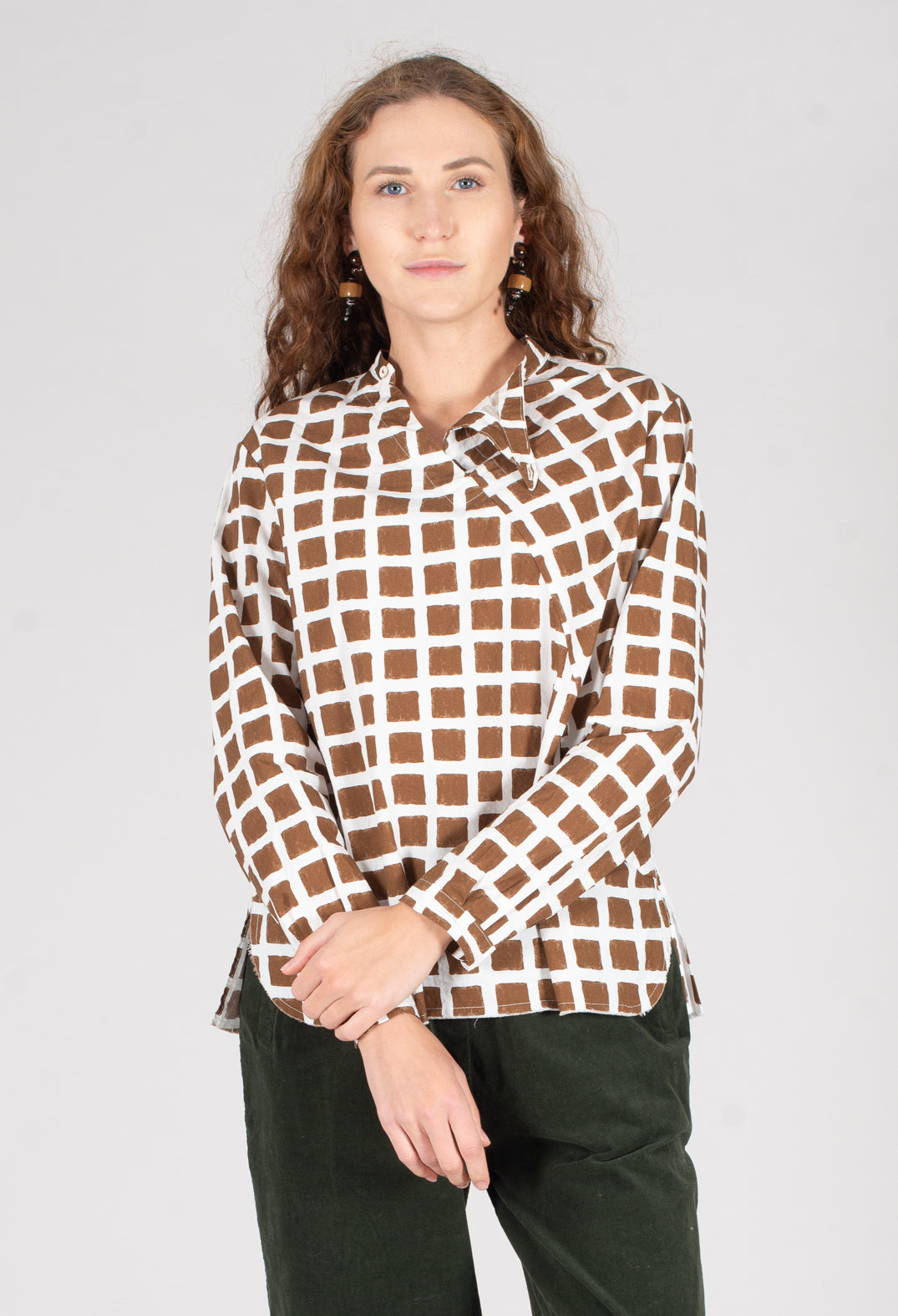 Calipso Shirt in Brown Check