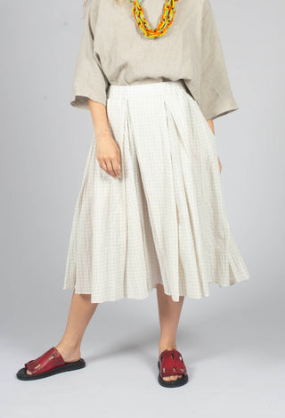 Gingham Skirt in Limestone