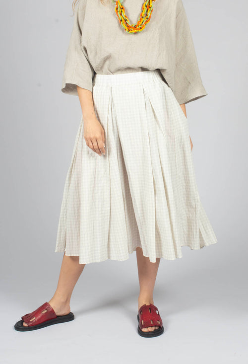 Gingham Skirt in Limestone