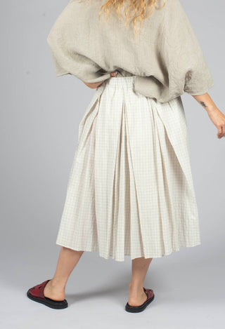 Gingham Skirt in Limestone