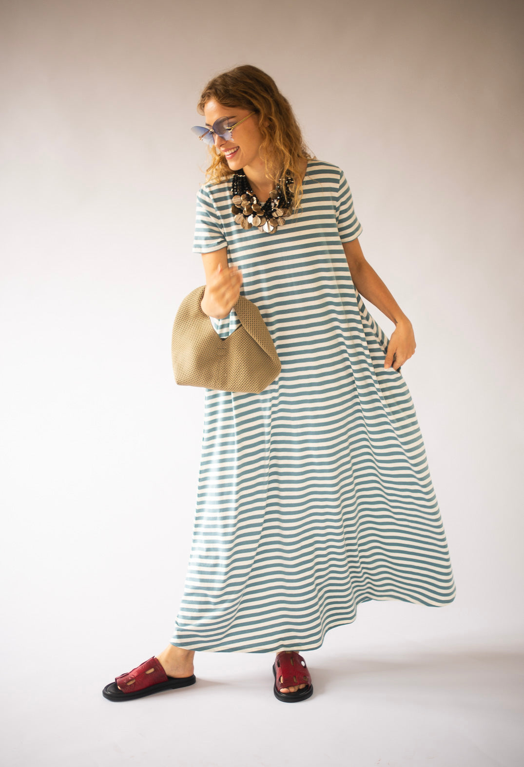 T-Shirt Dress in Sky