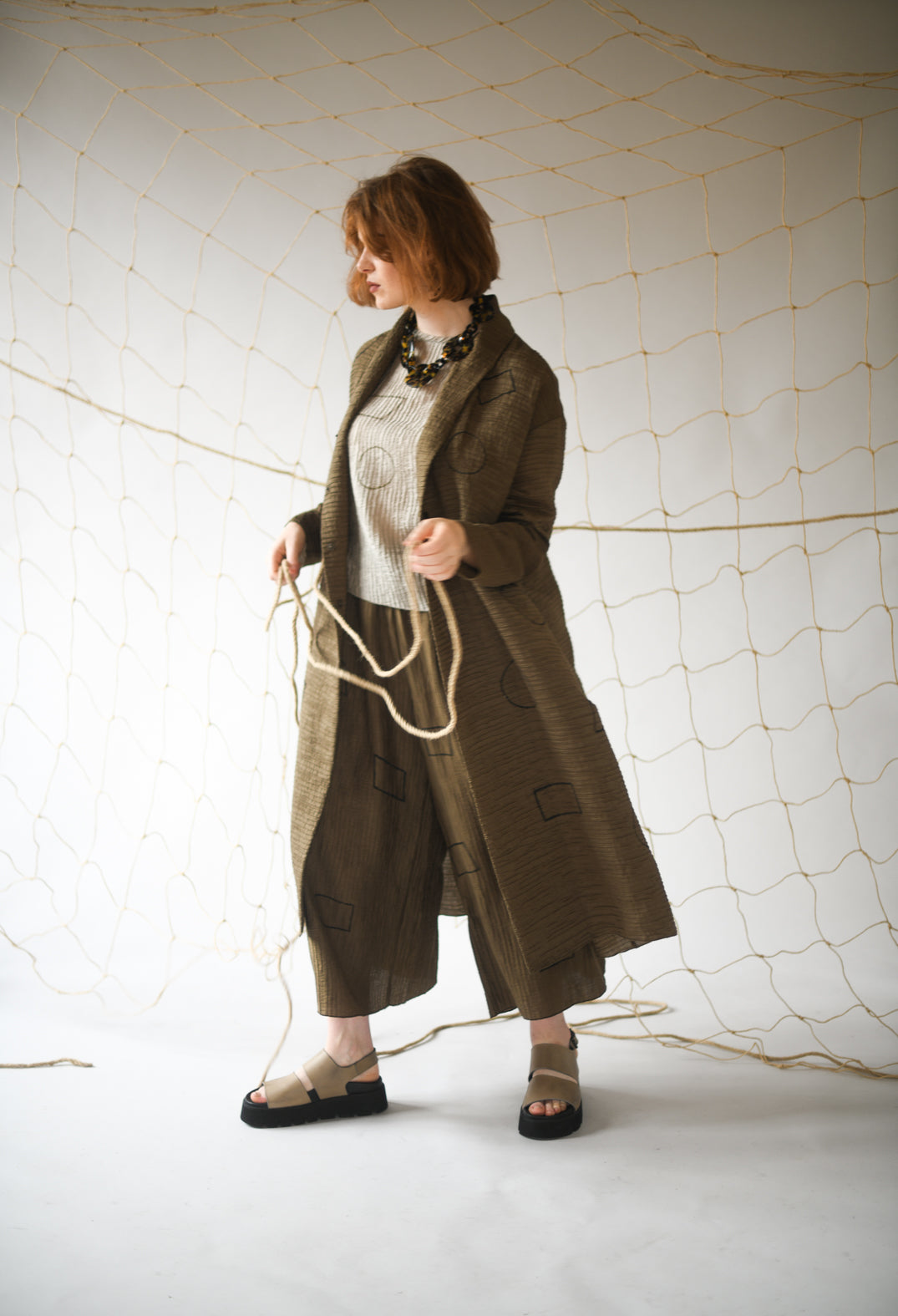 Crinkle Geometric Top in Euca
