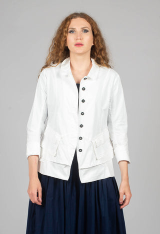 Layered Lettuce-Edge Detail Jacket in Semi Bleach