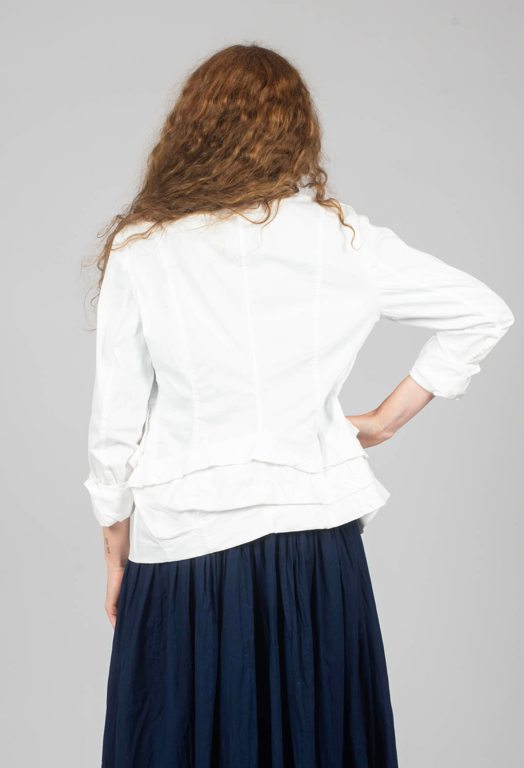 Layered Lettuce-Edge Detail Jacket in Semi Bleach