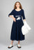 Dual Fabric Dress in Navy Print