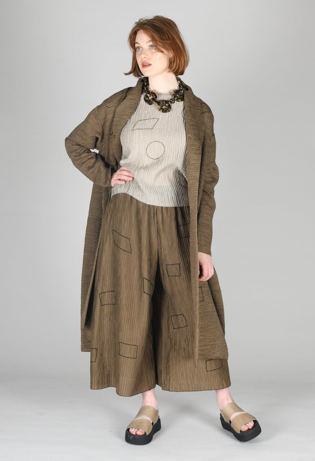 Crinkle Geometric Top in Euca