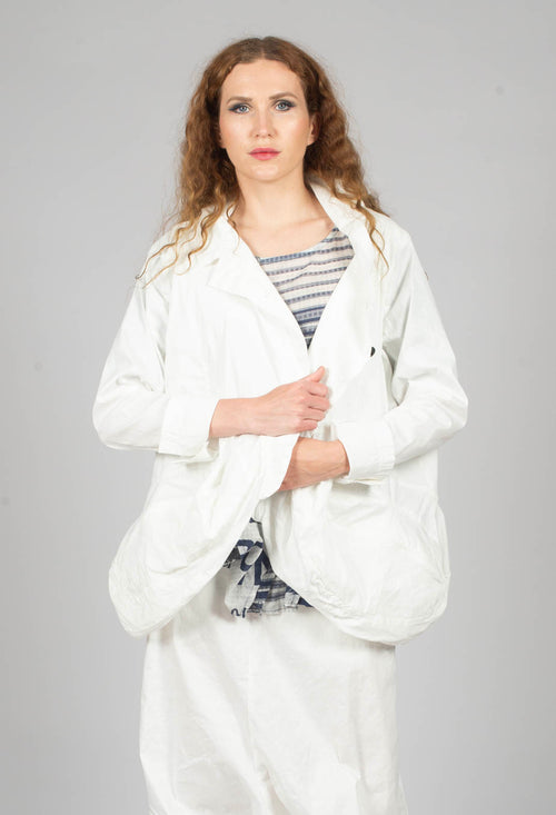 Peplum Hem Jacket in Starwhite