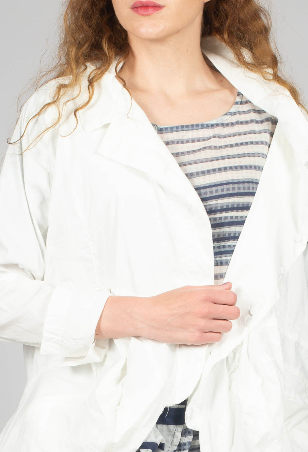 Peplum Hem Jacket in Starwhite