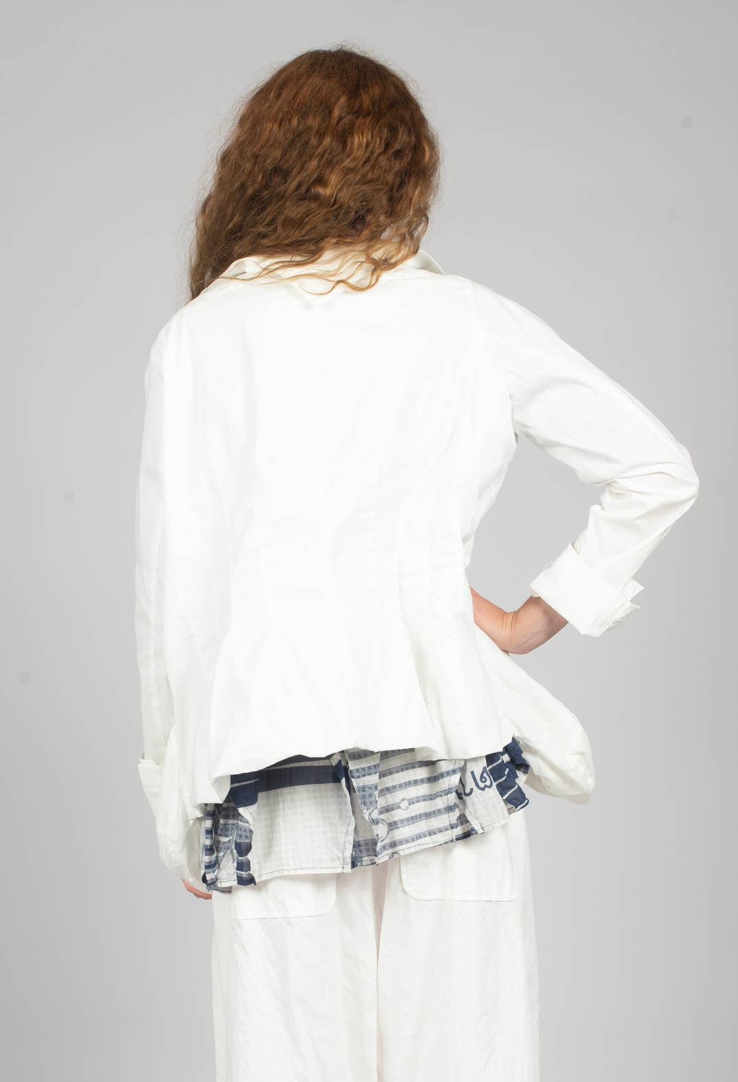 Peplum Hem Jacket in Starwhite