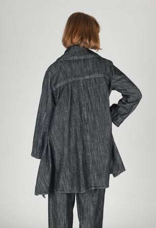 Denim Style Coat in Black