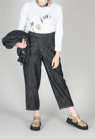 Denim Style Trousers in Black