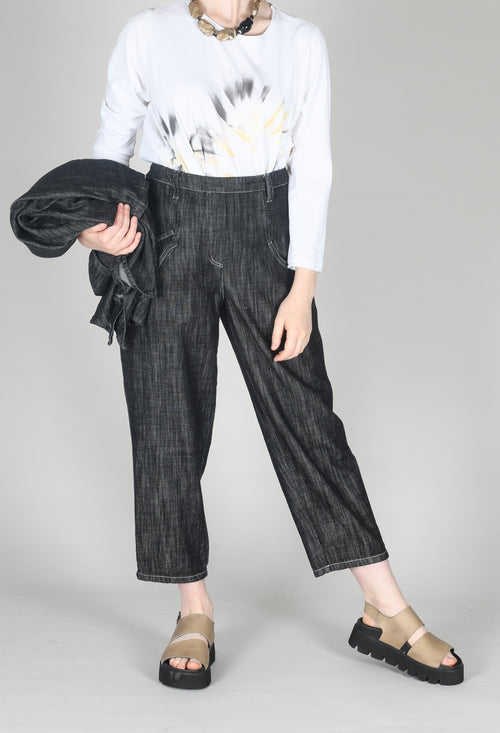 Denim Style Trousers in Black
