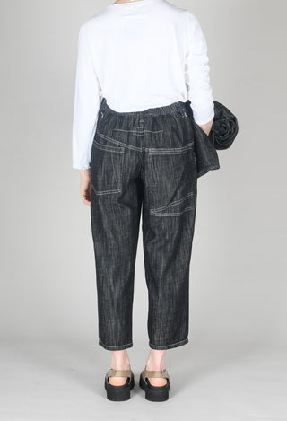 Denim Style Trousers in Black
