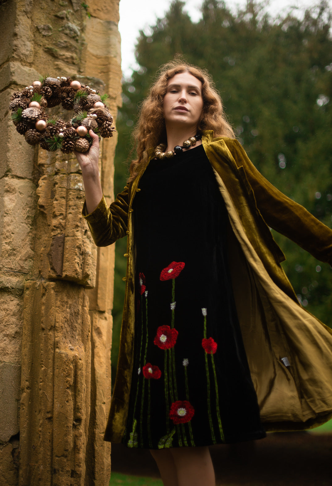 Oriana Dress in Poppy Black