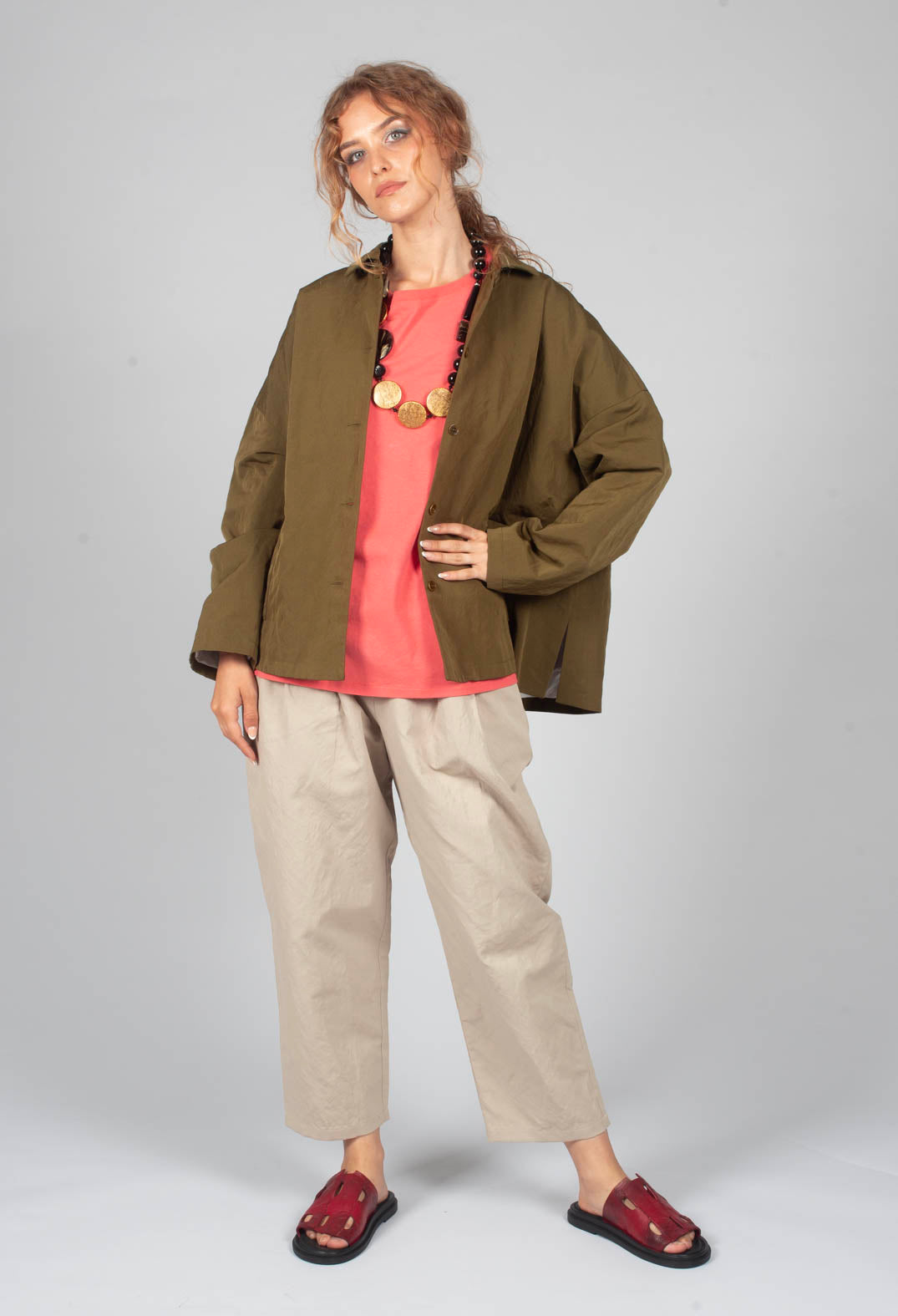 Barrel Leg Trouser in Ecru