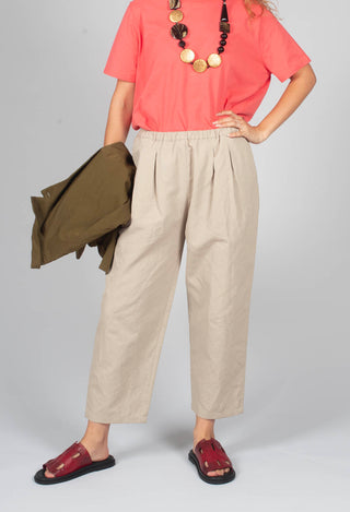 Barrel Leg Trouser in Ecru