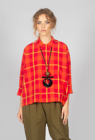 Three Quarter Sleeve Shirt in Poppy