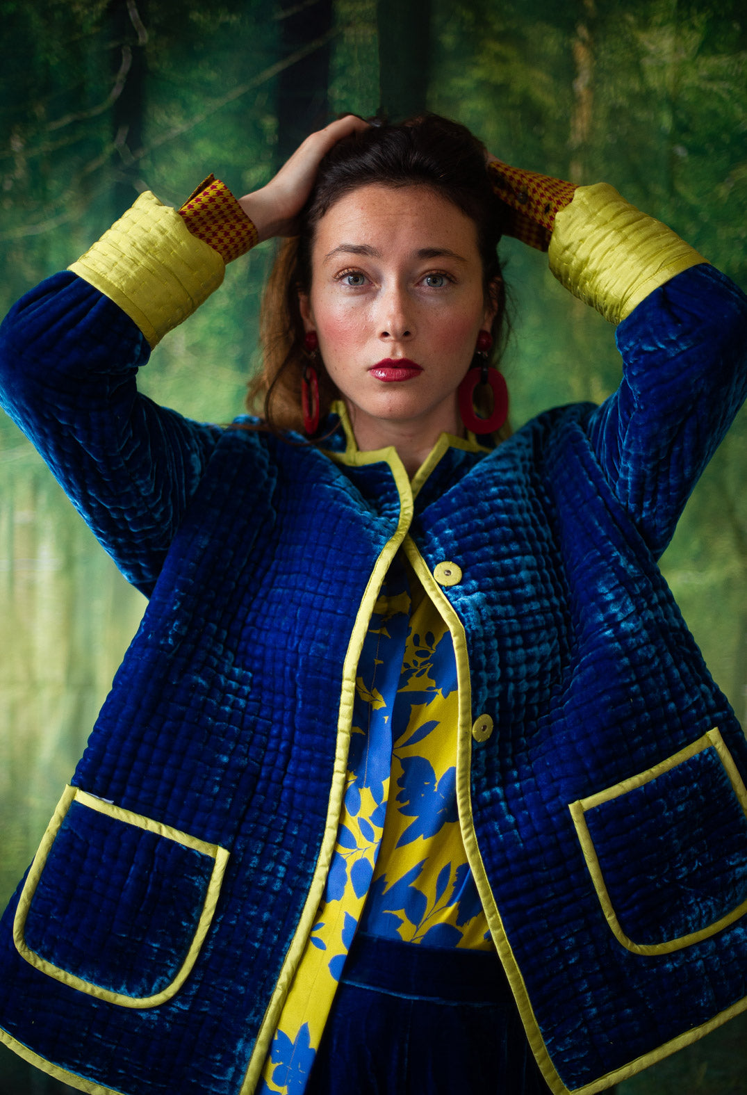 Aldina Pomegranate Jacket in Lapis