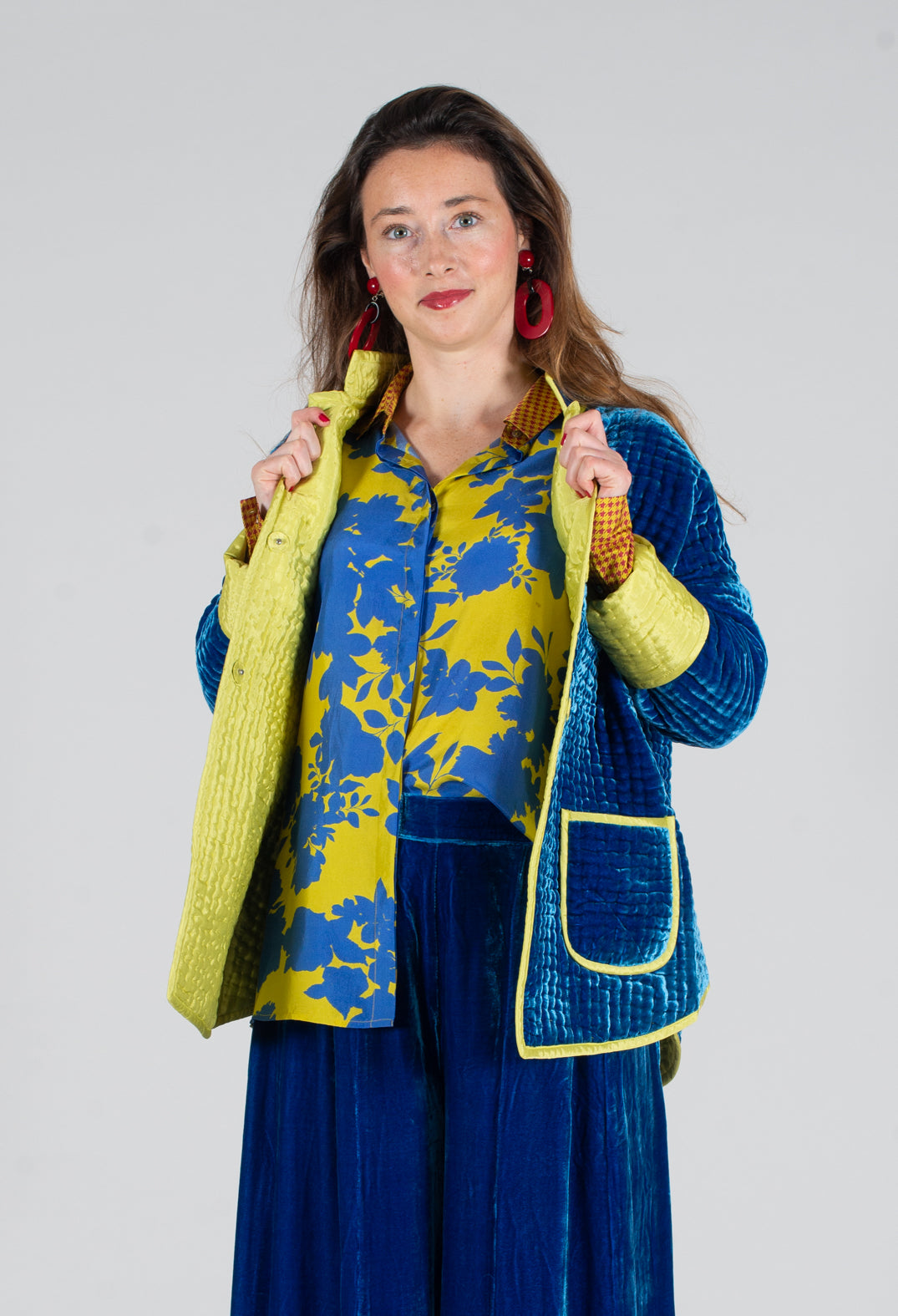 Aldina Pomegranate Jacket in Lapis