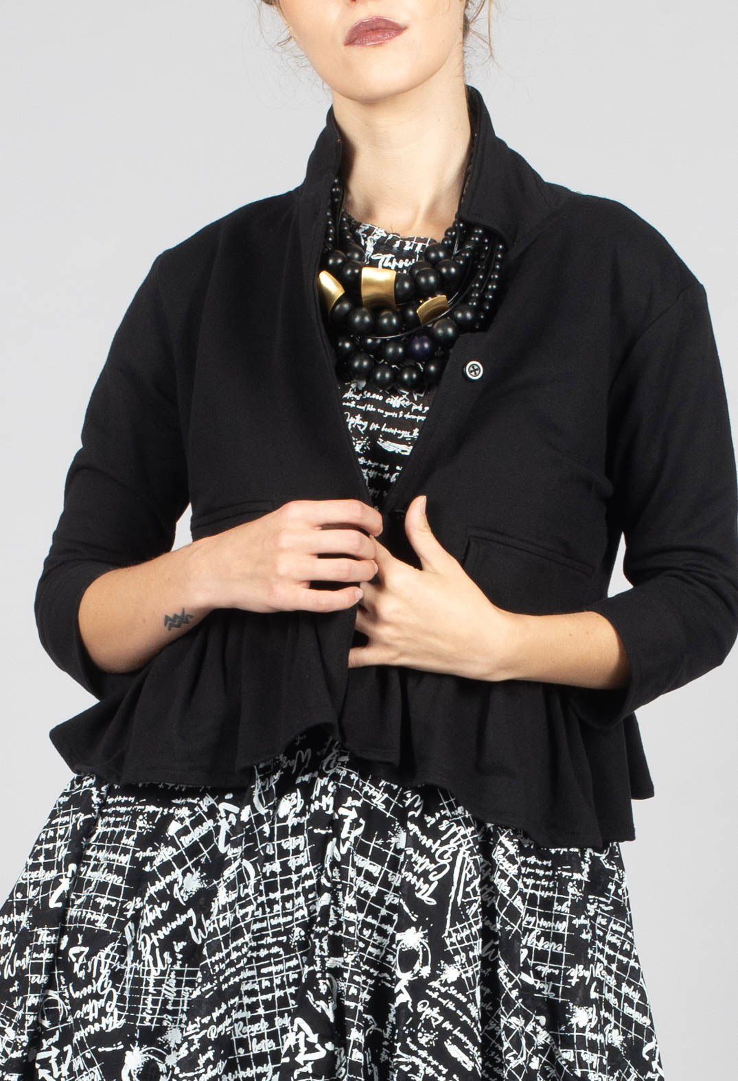 Peplum Jacket in Black