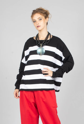 Knitted Box Jumper in Block Stripe