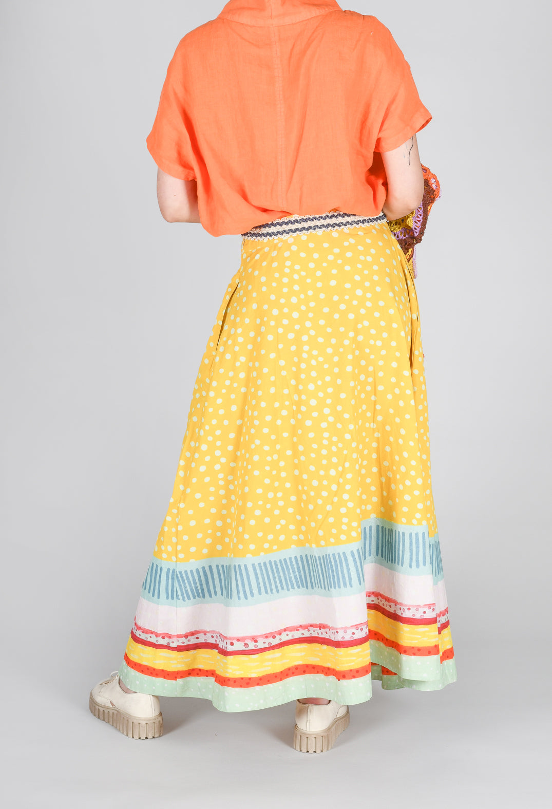 Pleated Maxi Skirt in Yellow