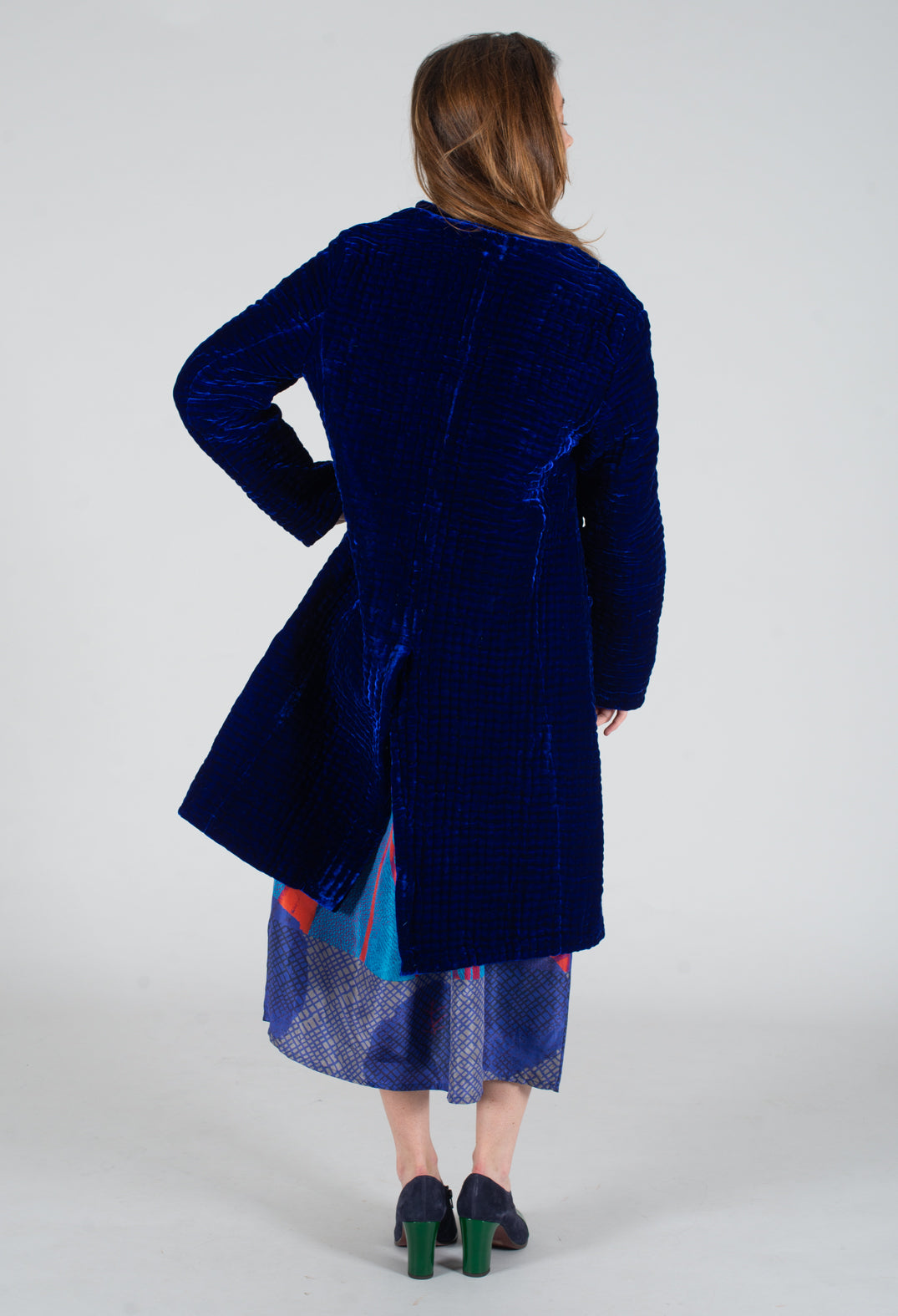 Colette Pomegranate Jacket in Velvet Plain Cobalt