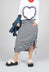 Three Pen Skirt in Black and White Stripe