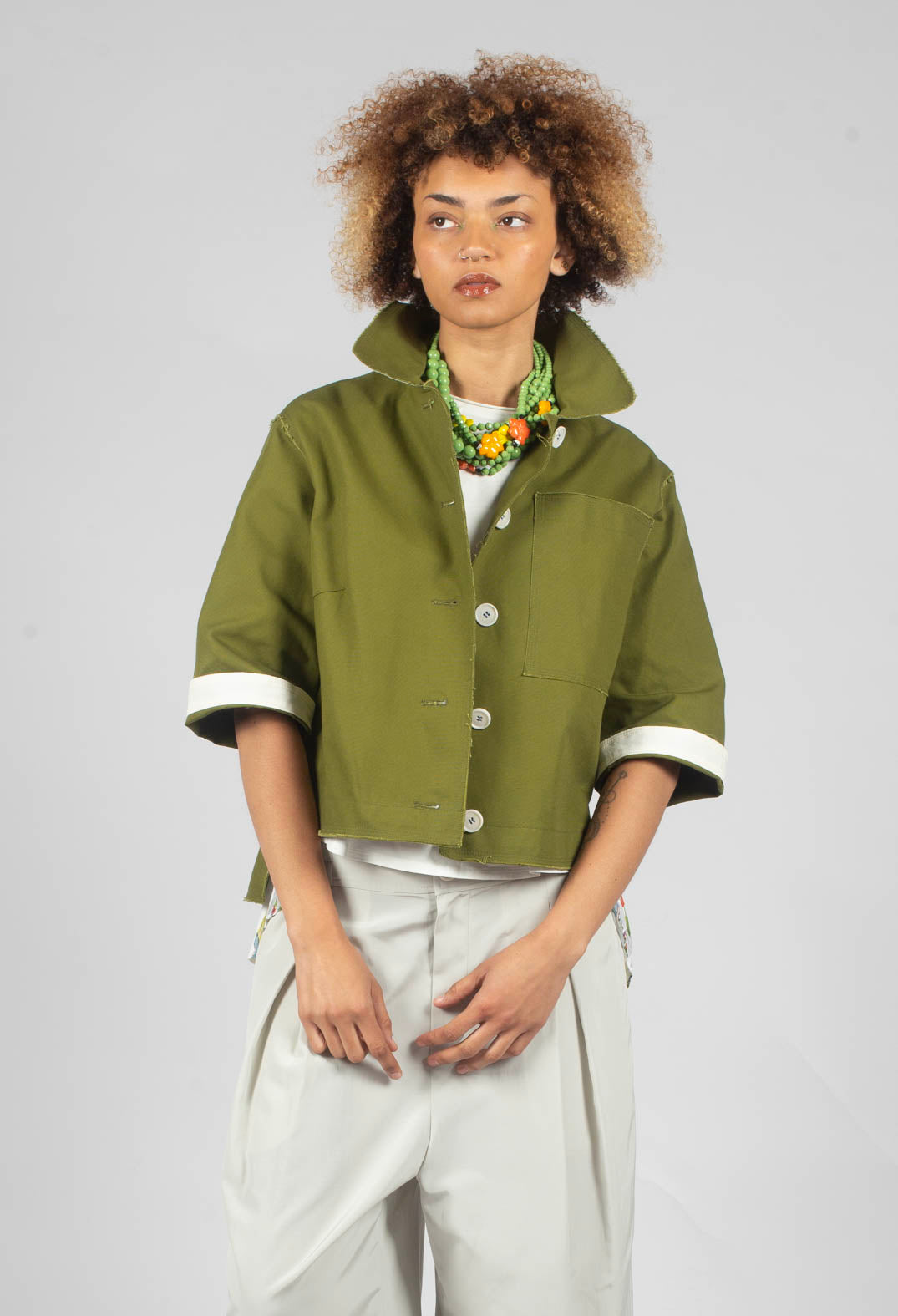 Boxy Jacket in Khaki