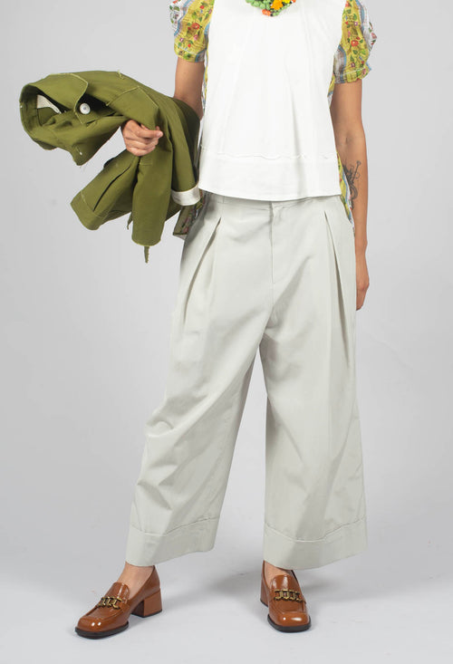 Ankle Hem Trousers in Beige
