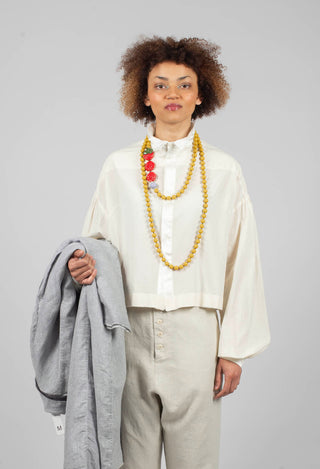 Long Sleeve Cotton Shirt in Cream